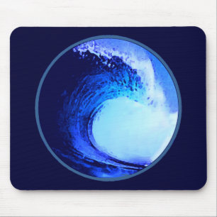 cool surf style blue wave mouse mat