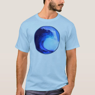 cool surf style blue wave T-Shirt