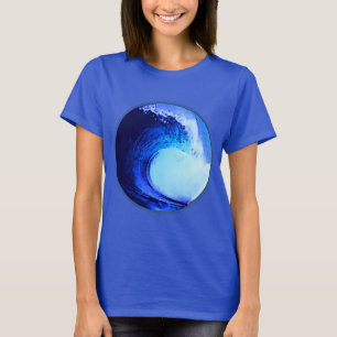 cool surf style blue wave T-Shirt