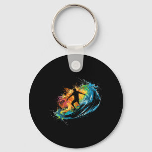 Cool Surfer Boys Graphic Men Surfing Key Ring