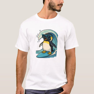 Cool Surfer Penguin with Sunglasses T-Shirt