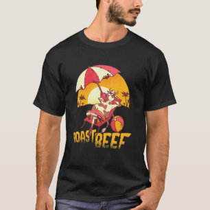 Cool Surfer Swimmer Cow Roast Beef Summer Vacation T-Shirt