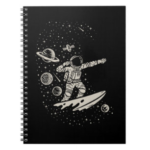 Cool Surfing Astronaut Space Planets Cosmonaut Notebook
