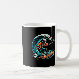 Cool Surfing For Men Women Skeleton Surfer Surfboa Coffee Mug