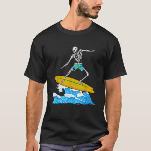Cool Surfing For Men Women Skeleton Surfer Surfboa T-Shirt