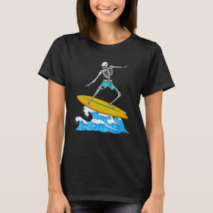Cool Surfing For Men Women Skeleton Surfer Surfboa T-Shirt
