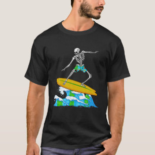 Cool Surfing For Men Women Skeleton Surfer Surfboa T-Shirt