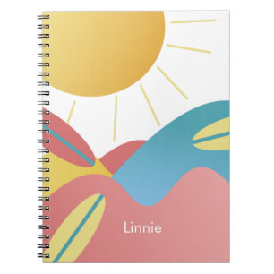 Cool Surfing Sun Name Notebook