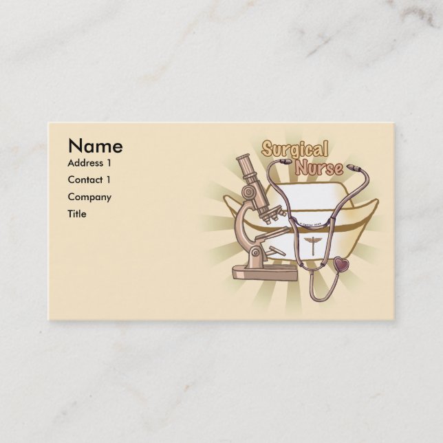 Cool Surgical Nurse  business card (Front)