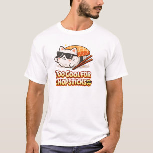 Cool Sushi Cat Funny Asian Food Kawaii Design T-Shirt