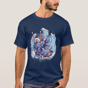 Cool SUSHI Dragon Graphics Japanese Food Manga T-Shirt