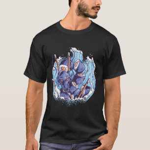 Cool SUSHI Dragon Graphics Japanese Food Manga T-Shirt