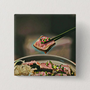 Cool sushi gift 15 cm square badge