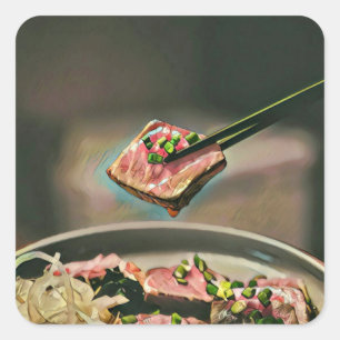 Cool sushi gift square sticker