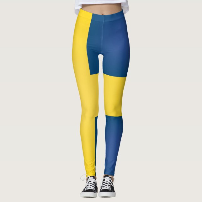 Cool Sweden Flag Fashion Leggings (Front)