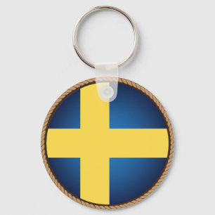 Cool Sweden Flag Seal Key Ring