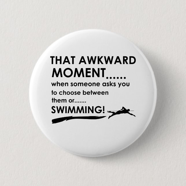 Cool Swimming designs 6 Cm Round Badge (Front)