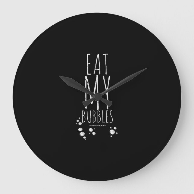 Cool Swimming Eat My Bubbles Swim Funny Swimmer Large Clock (Front)