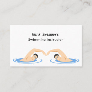 Cool Swimming Instructor Business Card
