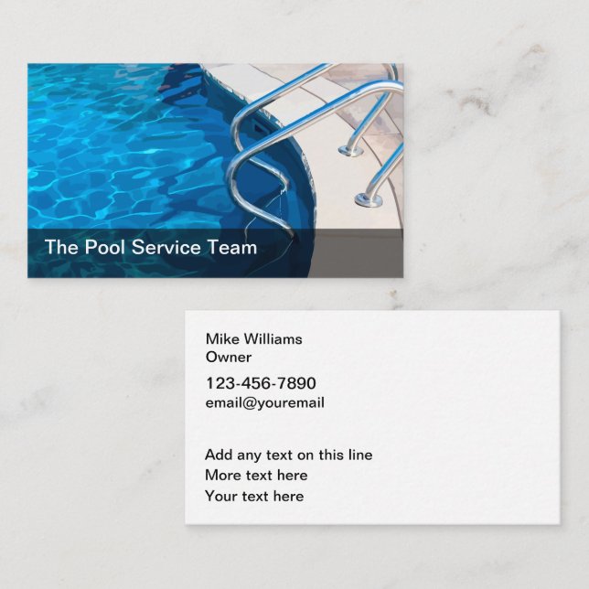 Cool Swimming Pool And Ladder Theme Business Card (Front/Back)