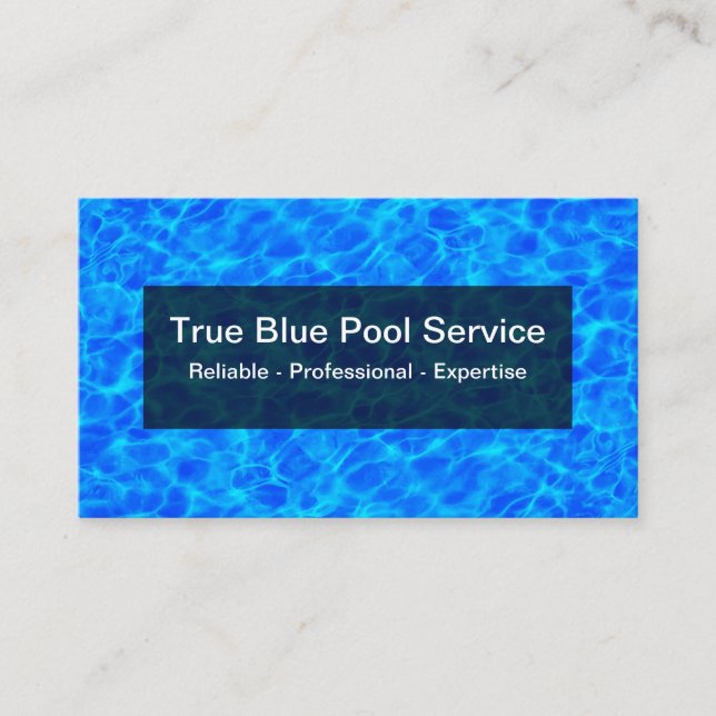 Cool Swimming Pool Water Design Business Card (Front)