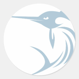 Cool Swordfish Icon Logo Shirt Classic Round Sticker