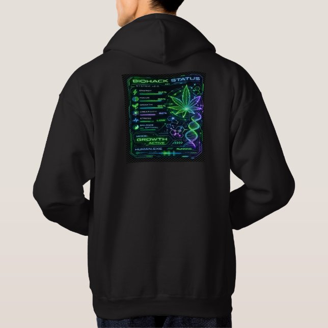 Cool system status design logo. hoodie (Back)