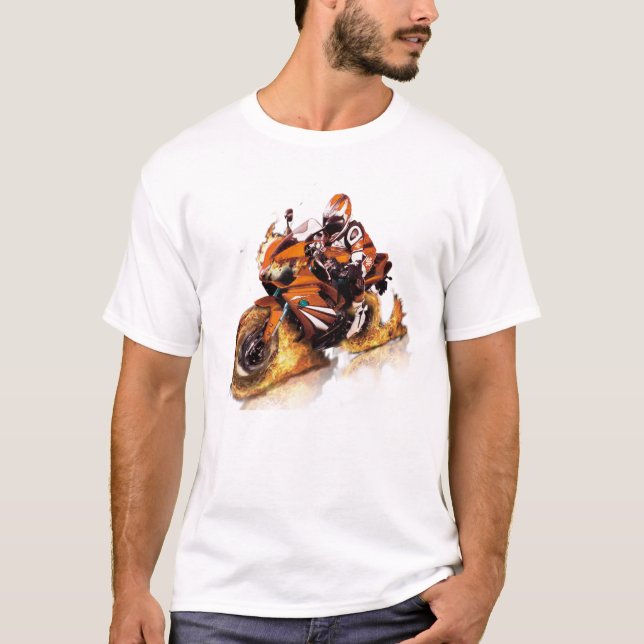 cool t-shirt with author's design motorcycle (Front)