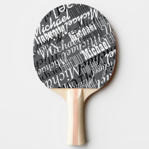 Cool Table-Tennis Racket / Typography Name Pattern Ping Pong Paddle