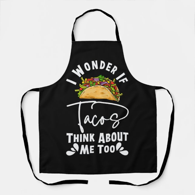 Cool Taco Art For Men Women Tacos Mexican Food Fie Apron (Front)