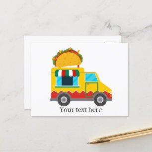 cool taco food truck vendors add text postcard