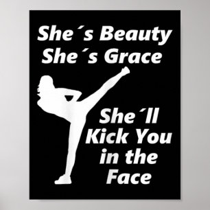 Cool Taekwondo Kickboxing Martial Arts Saying For  Poster