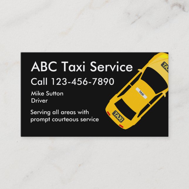 Cool Taxi Service Businesscards Business Card (Front)