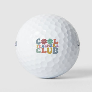 Cool Teacher Club Retro Groovy Back To School  Golf Balls