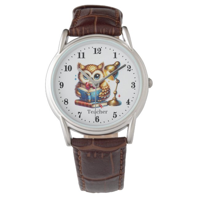 Cool Teacher owl customisable  Watch (Front)