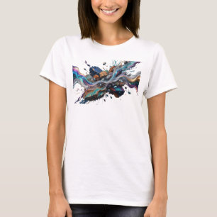 Cool Teal ABSTRACT ART Wearable Art T-Shirt