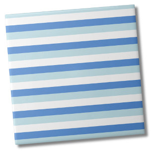 Cool Teal and Blue Stripes Pattern Tile