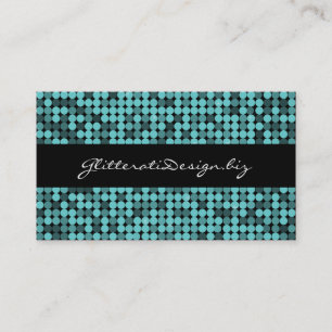 Cool Teal Glam Business Card