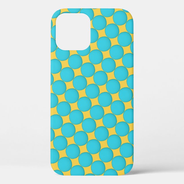 Cool Teal Yellow Polka Dots Case-Mate iPhone Case (Back)