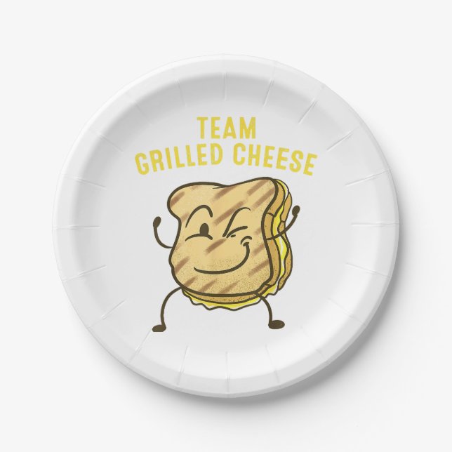 Cool Team Grilled Cheese Gift Funny Squad Toasted  Paper Plate (Front)