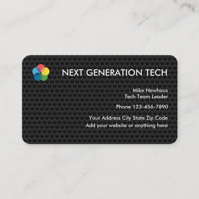 Cool Tech Logo Business cards (Front)