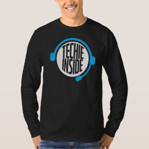 Cool Techie Inside Tech Support Headset Programmer T-Shirt