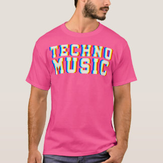 Cool Techno Music Glitch Optical Illusion Trippy E T-Shirt