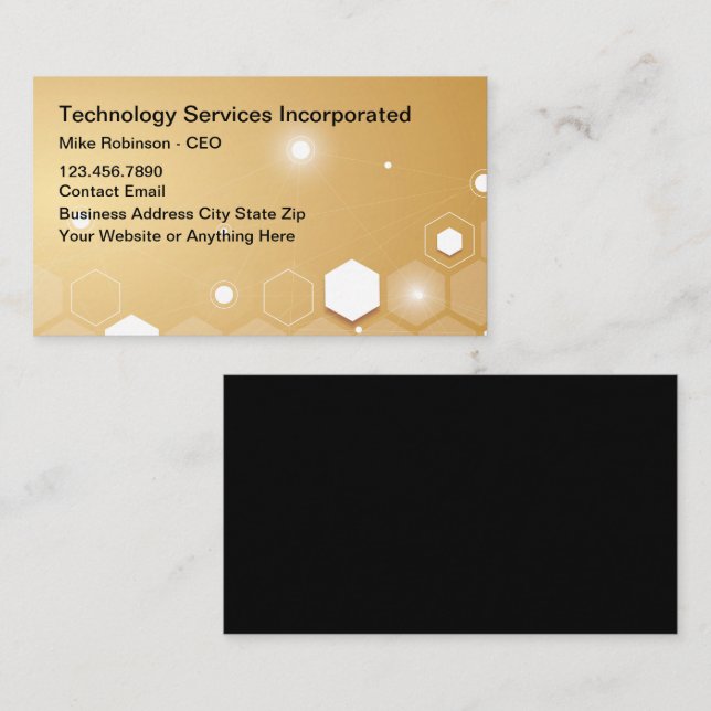 Cool Technology Theme Business Cards (Front/Back)