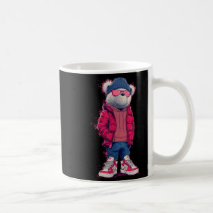 Cool Teddy Bear in Casual Sunglasses Graphic Coffee Mug