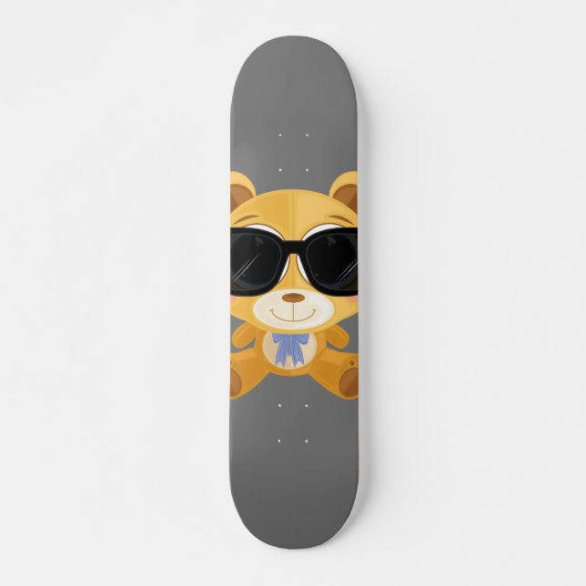 Cool Teddy Bear  Skateboard (Front)