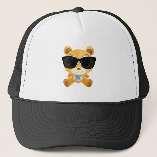 Cool Teddy Bear Trucker Hat (Front)