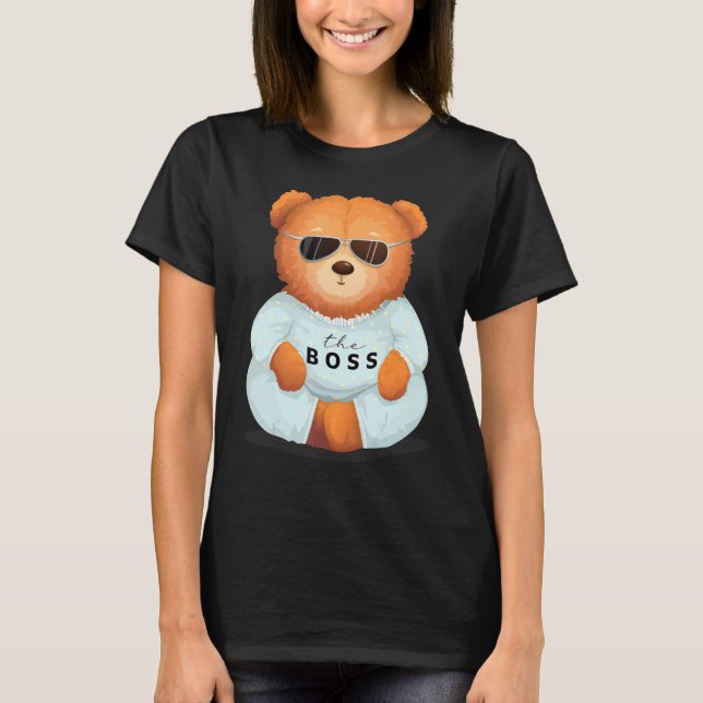 Cool Teddy Bear With Sunglasses Teddy  The Boss Bo T-Shirt (Front)