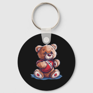 Cool Teddy With Sport Ball Outfit For Boys And Gir Key Ring