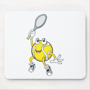 Cool Tennis Ball Holding Racquet Mouse Mat